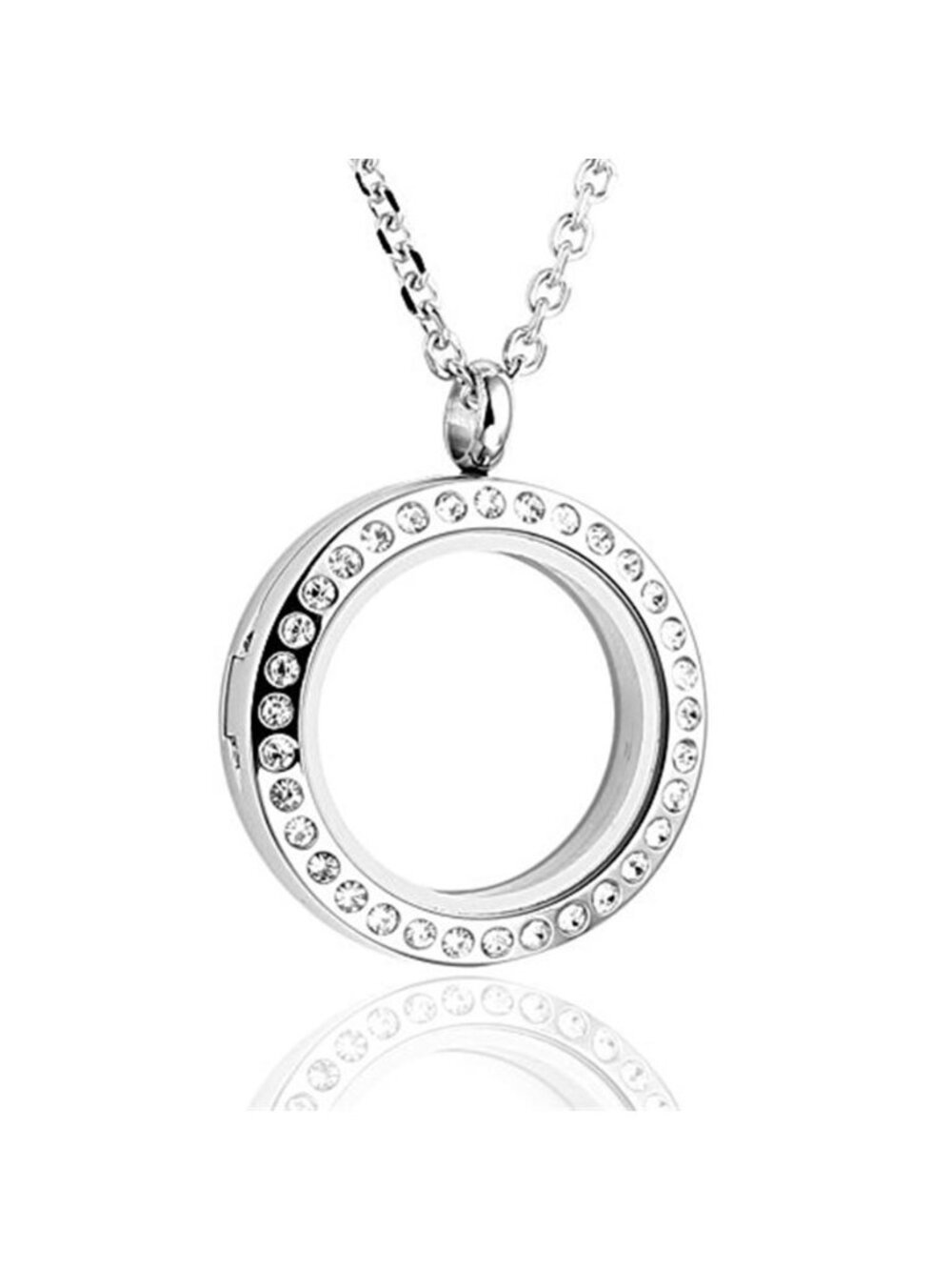 Women's Living Floating Memory Locket Necklace 316 Surgical Stainless